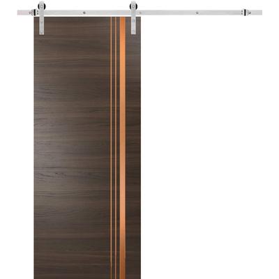 Sturdy Barn Door 18 x 80 Planum 1010 Chocolate Ash with 6.6FT