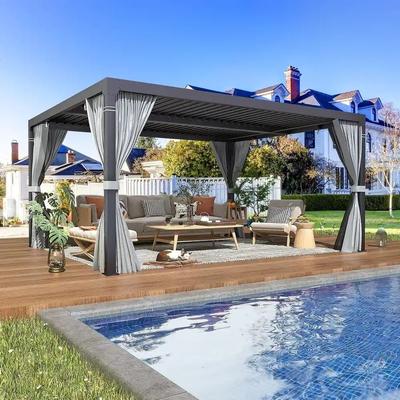 Adjustable Louvered Pergola with Waterproof Roof – Outdoor Aluminum Shade Structure for Patio, Deck & Backyard
