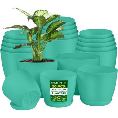 Planter Pots with Drainage Holes - Lightweight, Durable, and Space-Saving Pots for Indoor and Outdoor - Versatile Functionality,