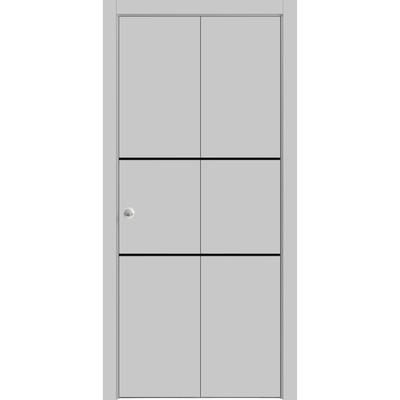 Bi-fold Doors 36 x 80 Planum 0014 Grey Ash with Sturdy Tracks