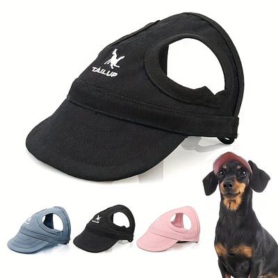 TEMU 1pc Adjustable Pvc Dog Sun Hat With Elastic Band - Waterproof Pet Cap For Small, Medium, Large Breeds - Uv Protection Outdoor Pullover Hat, Non-textile Material Image