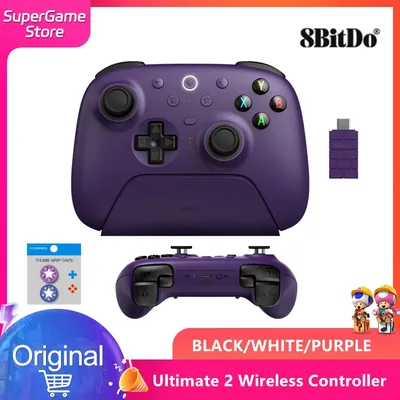8BitDo Ultimate 2 Wireless 2.4G Gaming Controller with Charging Dock Bluetooth Adapter for PC Windows 10 /11 Android Gamepad