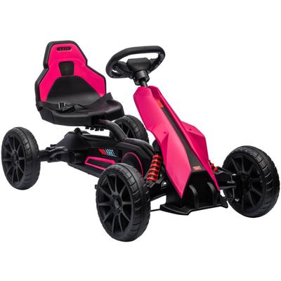 Homcom - Gokart Tretauto mit Handbremse, verstellbarem Sitz, Vor- und Rückwärtsgang, Tretfahrzeug Image