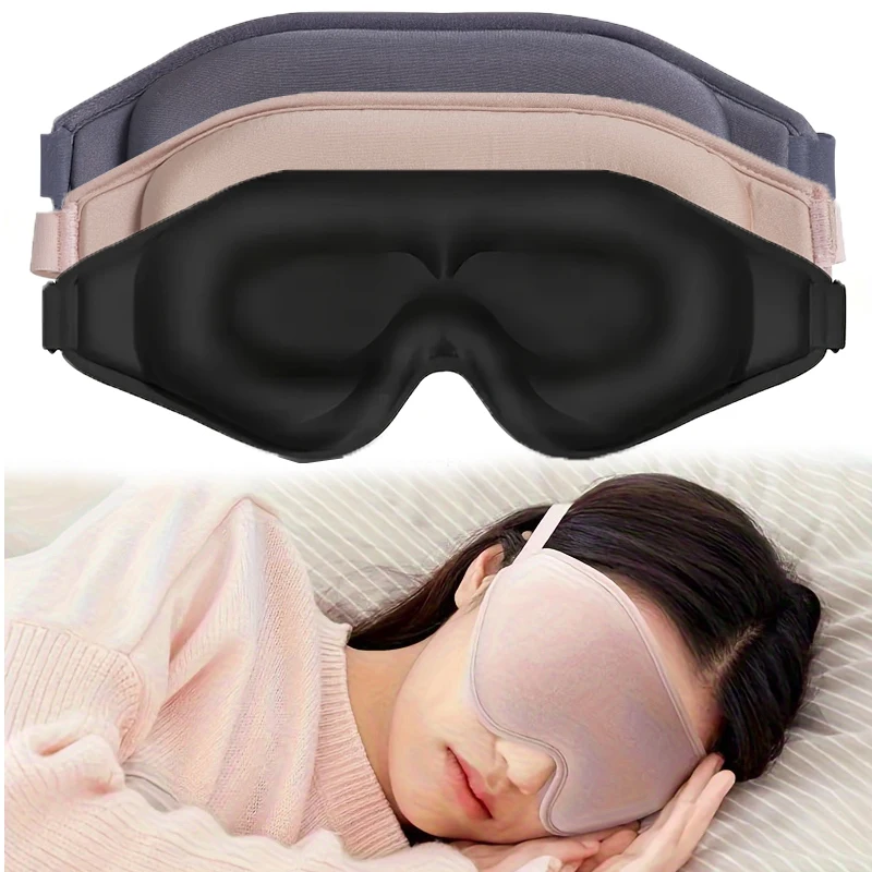 3D-Augenmaske, Memory-Schaum, Seide, Schlafmaske, weiche Augenklappen, Komfort, konturiertes Design, Gesichtsschlafmaske, Augenschutz, atmungsaktiv Image