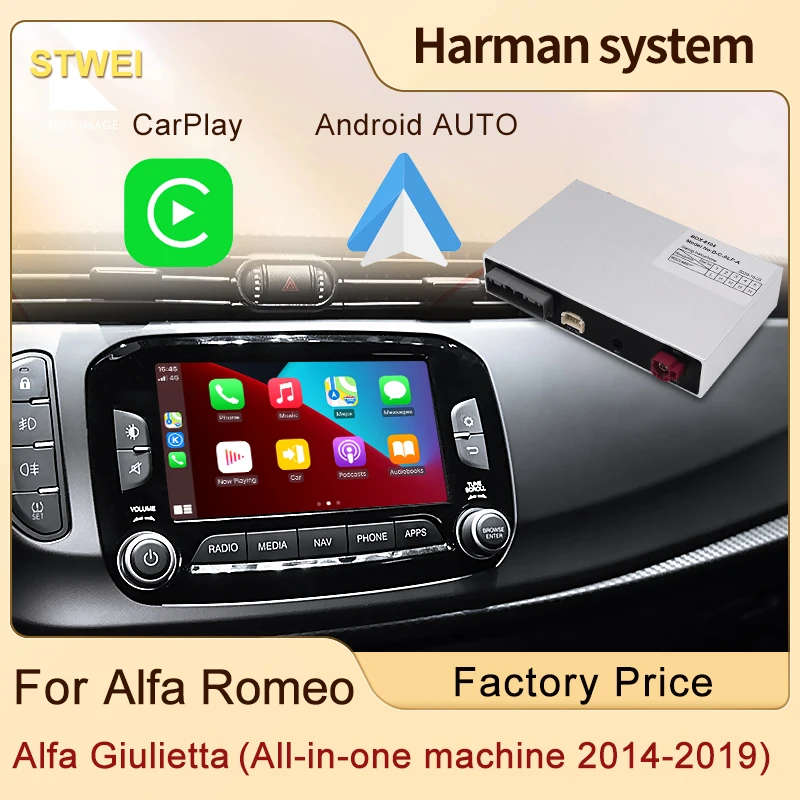 Drahtlose CarPlay Modul Box Für Alfa Giulietta 7'' 2014-2019 Auto Spielen Android Auto Spiegel Link Unterstützung Rückansicht kamera Image