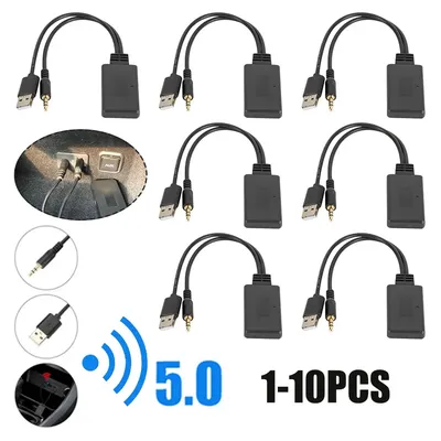 1-10 stücke Bluetooth 5,0 Musik Audio Receiver Car Kit 3,5 MM Jack AUX Auto Stereo USB Dongle Wireless Adapter für Auto Lautsprecher