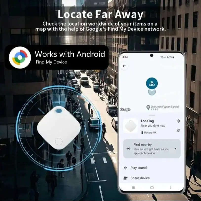 Smart Home Artikel Sicherheit Positionierung Tracker über Android Google Find Hub Smart Tag Anti-Verlust-Gerät für Schlüssel Taschen Geldbörsen Finder Image