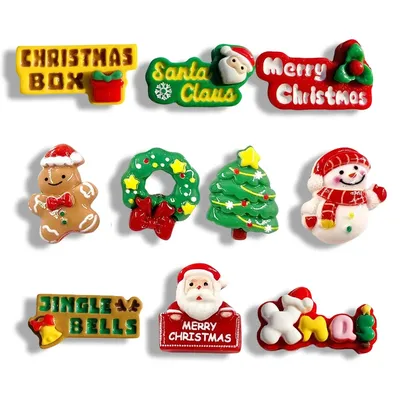 10 stücke Neue Weihnachten Schneemann Geschenk Figur Harz Kühlschrank Kühlschrank Magnet Whiteboard Image