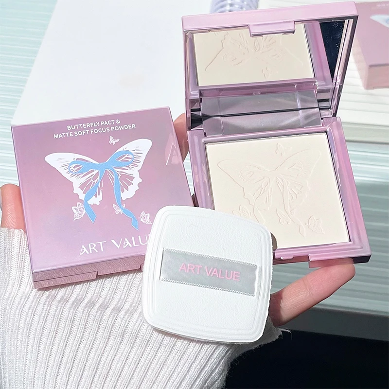 Art Value Butterfly Matte Soft Focus Pressed Powder für Fixierung und Ausbesserung, leicht und langlebig Image