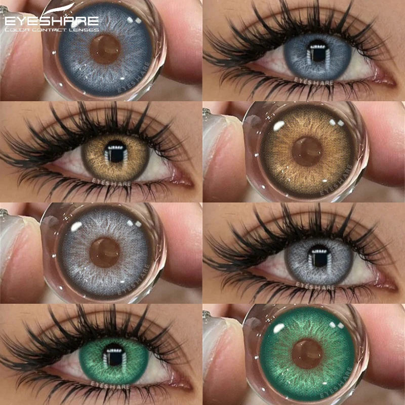 EYESHARE 1 Paar graue Kontaktlinse für Augen, Hybrid-natürliche bunte Linsen, blaue Augenlinsen, kosmetische grüne Kontaktlinsen, jährliche Verwendung Image