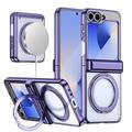 Custodia per telefono Samsung Galaxy Z Flip 6 Flip 5 Supporto per supporto Magnete Ricarica wireless Supporto retro in PC placcato