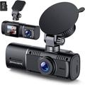 Dash Cam doppia 1080P Scheda Micro SD da 64 GB Telecamera anteriore e interna per auto Visione notturna HDR Rilevamento del movimento Monitor di parcheggio Supporto a ventosa