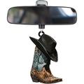 2023 Accessori per specchietto retrovisore auto Stivali da cowboy Ornamento Cappello Sella Portachiavi Decorazione