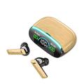 M46 TWS Bluetooth 5.3 Auricolari wireless con microfono e HiFi Stereo Noise Reduction Headset Custodia di ricarica effetto legno