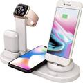 Supporto per caricabatterie wireless 6 in 1 Stazione di ricarica QI Dock per iWatch iPhone AirPods compatibile Samsung