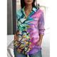 Camicia a maniche lunghe con stampa floreale casual da donna - Vestibilità regolare per il lavoro e uso quotidiano in primavera autunno e inverno.