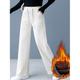 Pantaloni lunghi in pile di velluto a coste a gamba larga da donna alla moda streetwear all'aperto autunno inverno