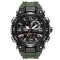 Montres-bracelets militaires SMAEL pour hommes double fuseau horaire étanches chronomètre 50 m montres de sport
