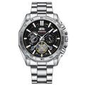 Montre de sport pour hommes BINBOND en acier inoxydable doré de luxe étanche automatique avec date cadran rond mouvement à quartz japonais B4750.