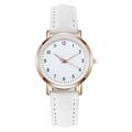 Montre à quartz décontractée en cuir pour femme avec petit cadran lumineux et simple