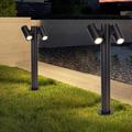 Appliques murales modernes à LED en aluminium noir pour éclairage de paysage double projecteur pour allée extérieure