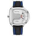 Montre à quartz tendance pour homme avec grand cadran et bracelet en cuir pour le sport et les loisirs