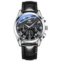 Montre-bracelet à quartz étanche pour homme OLEVS avec bracelet en cuir respirant et chronographe idéale pour le sport