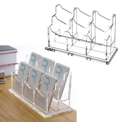 Vertical/Horizontal Acrylic Business Card Holders Clear Multiple Business Card Case Anti-slip Large