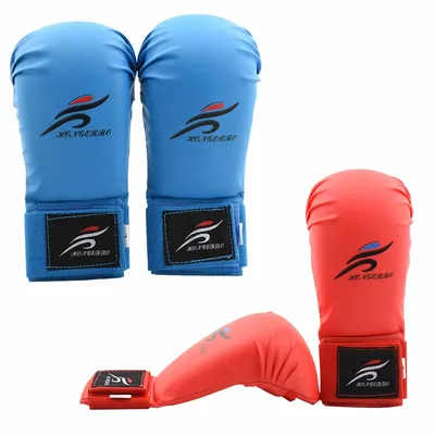 WKF Karate Gloves Sparring Men Women Training Mitts for Kids Red Blue Boxing MMA Pouching Bag Gloves