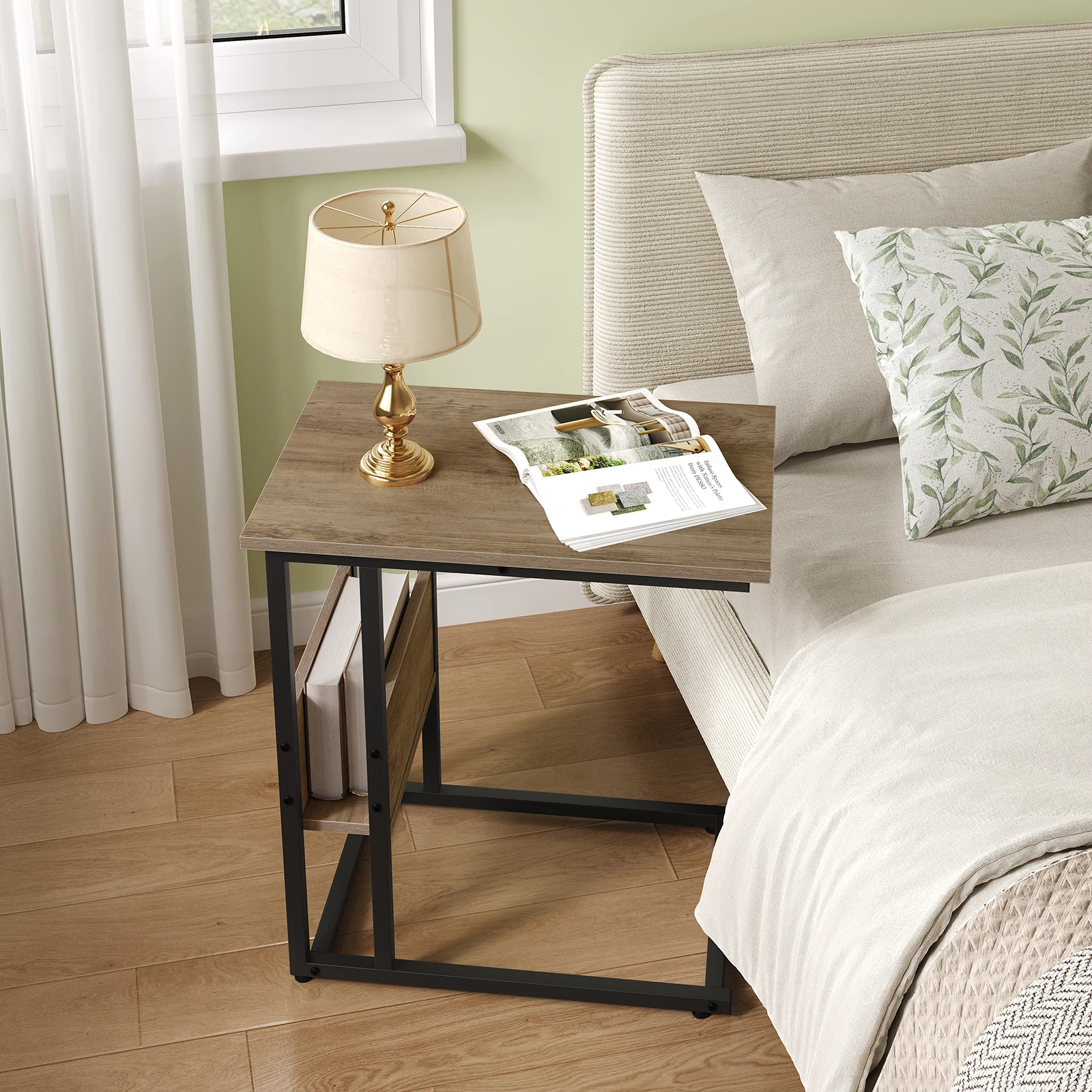 WOLTU Table basse en forme de C Table d