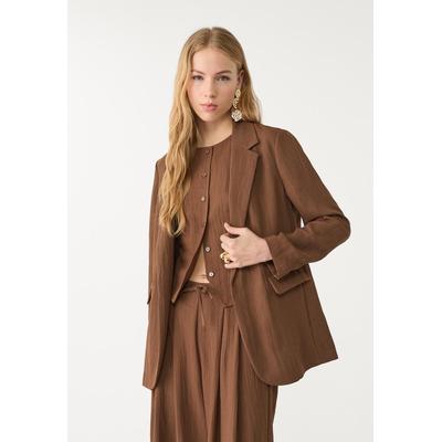 Stradivarius Creased flowing regular fit blazer Brown M