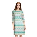 Etuikleid BETTY BARCLAY "Betty Barclay Etuikleid mit 3/4 Arm", Damen, Gr. 44, Normalgrößen, bunt (khaki, blau), Obermaterial: 100% Polyester. Futter: 100% Polyester., festlich, ausgestellt kurz, U-Boot-Ausschnitt, 3/4-Ärmel, Kleider, Muster