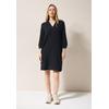 Sommerkleid CECIL, Damen, Gr. M (40), US-Größen, schwarz, Web, 100% Baumwolle, unifarben, casual, comfort fit kniefrei, V-Ausschnitt, 3/4-Ärmel Bündchen, Kleider, aus 100% Baumwolle