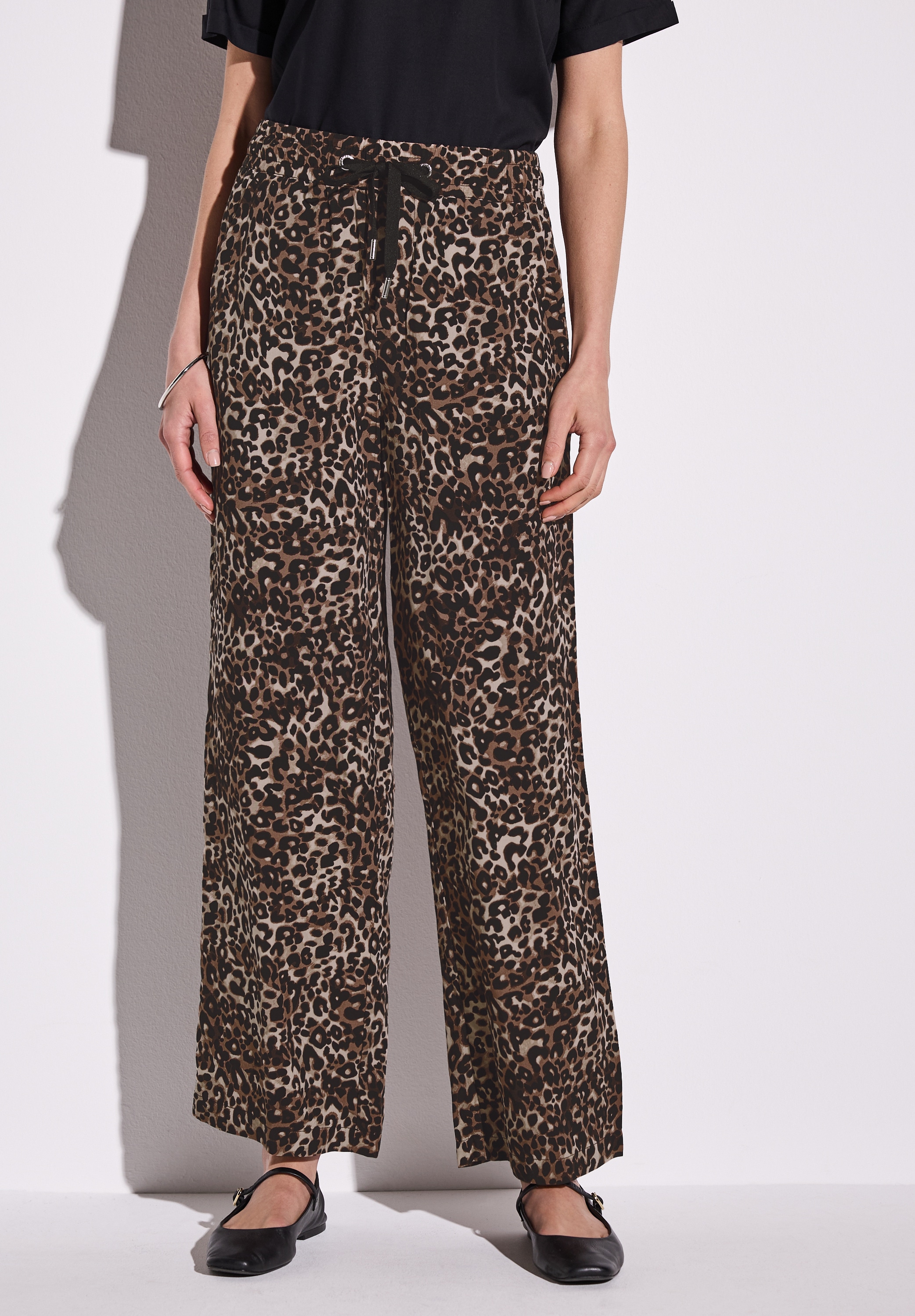 Culotte STREET ONE, Damen, Gr. 38, Länge 30, braun (cub braun), Stoff, 100% Viskose, comfort fit normal, Hosen Culotte, im Loose Fit