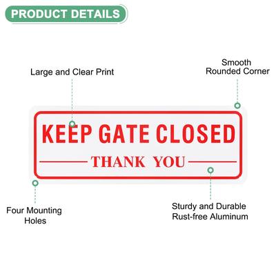 1-Pack Keep Gate Closed Thank you Sign for Home