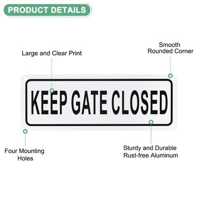 1-Pack Keep Gate Closed Sign for Home