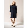 Blusenkleid CECIL, Damen, Gr. XL (44), US-Größen, blau (universal blau), Stoff, 55% Polyester, 44% Viskose, 1% Elasthan, unifarben, casual, comfort fit kniefrei, V-Ausschnitt, 3/4-Ärmel Bündchen, Kleider, mit Knopfleiste