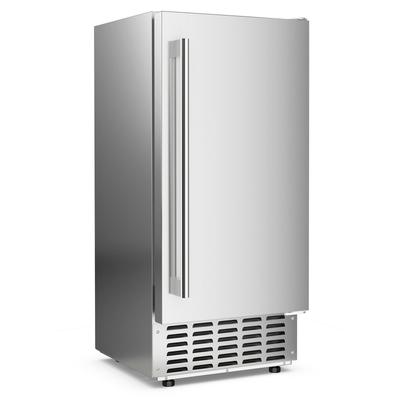 Silver Stainless Steel Nugget Ice Maker with 80lbs Production, LCD Panel, 24H Timer and Self-Cleaning Function