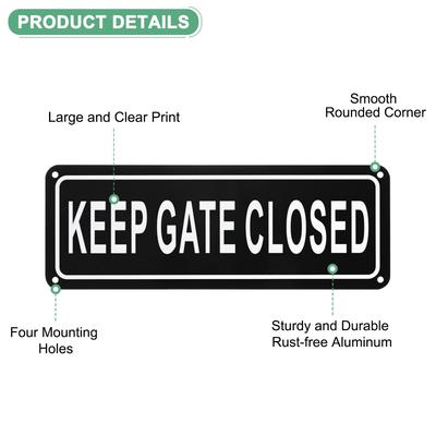 2-Pack Keep Gate Closed Sign for Home