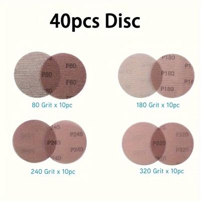 TEMU 20/40 Pack 5-inch Mesh Abrasive Sanding Discs, Hook And Loop Random Orbital Sandpaper For Automotive Dust-free Sanding, Woodworking Disc Sander, 80 180 240 320 Grit, Medium Grade Image