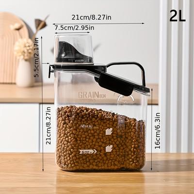 TEMU Transparent Dog Food Storage Bucket, Cat Food Sealed Moisture-proof Jar, Freeze-dried Snack Storage Box, 1 Pack Large Capacity, 3 Models Image