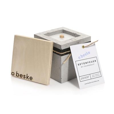 Beske - Betonfeuer® Pico 10x10x10cm Tischfeuer Garten-Fackel Outdoor-Kerze mit Dauerdocht inkl. Image