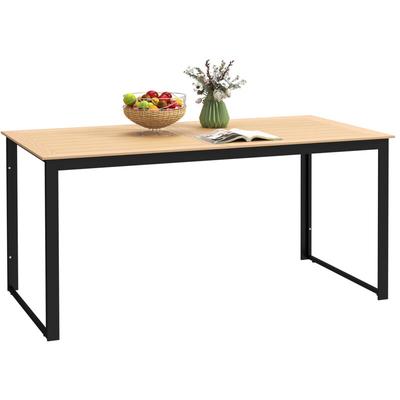 Outsunny Gartentisch für 6 Personen 160 x 80 cm Wetterfest Balkontisch mit Holzoptik Image
