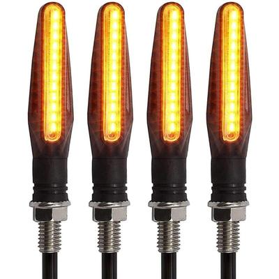 4 Stück Motorrad 12 LED-Blinker, bernsteinfarben, blinkend, fließendes Licht, Motorrad-Blinker,