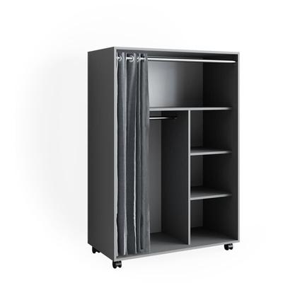 Kleiderschrank Doros, Grau, 100 x 146.6 cm mit Rollen Vicco Image