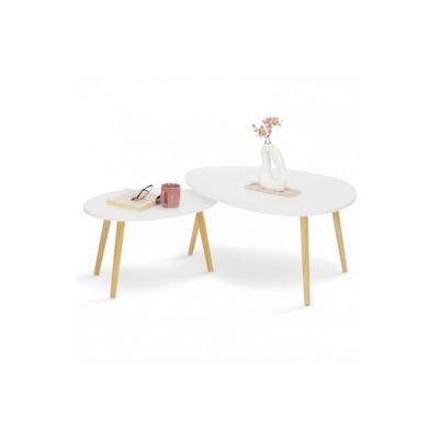 Set aus 2 ausziehbaren Couchtischen gaia, skandinavisch weiß lackiert Image