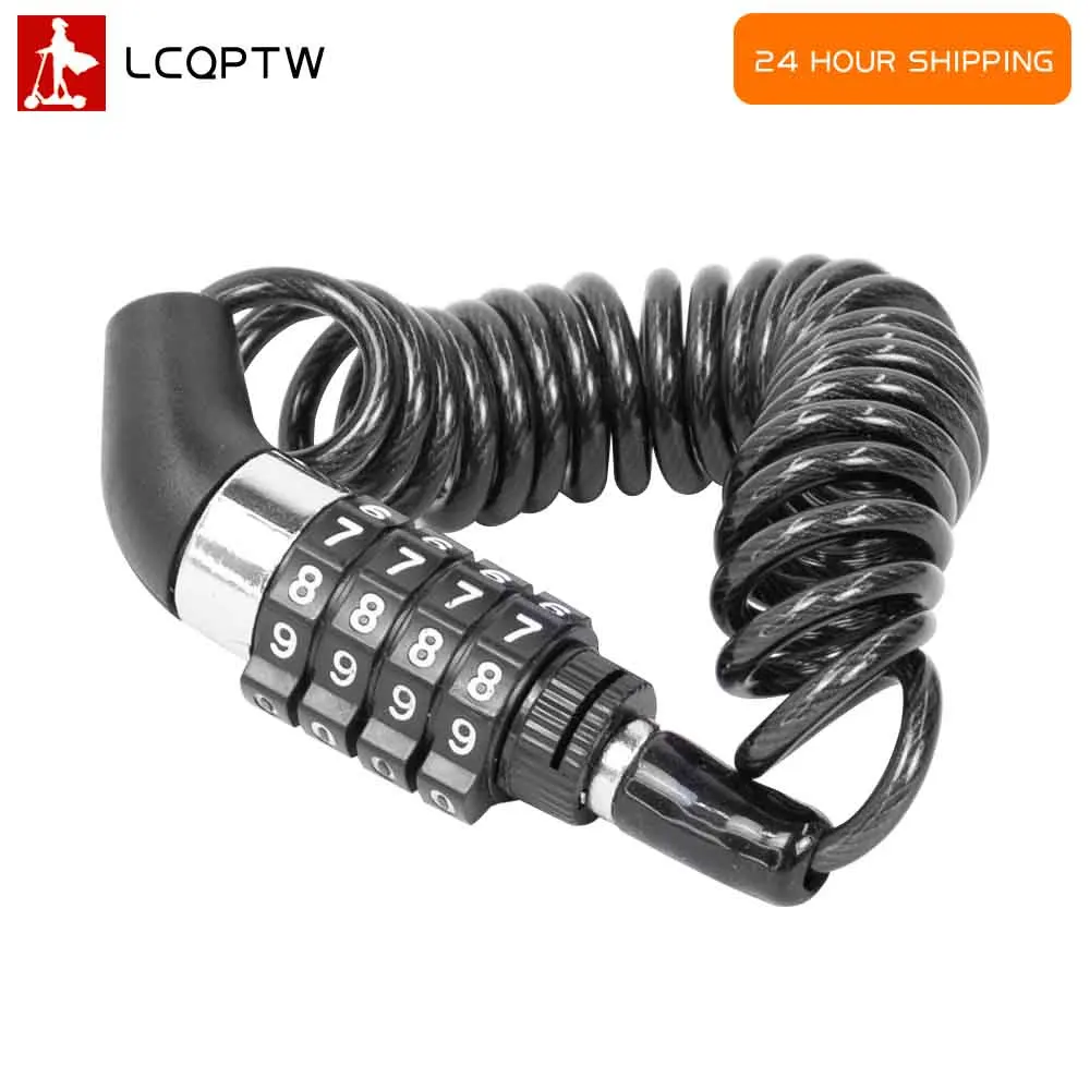Diebstahlsicheres Stahlschloss, Sicherheitskabel, Kette, Code, Passwort, 4-stelliges Schloss für Xiaomi M365 Pro Pro2 Mi3 Elektroroller-Zubehör Image