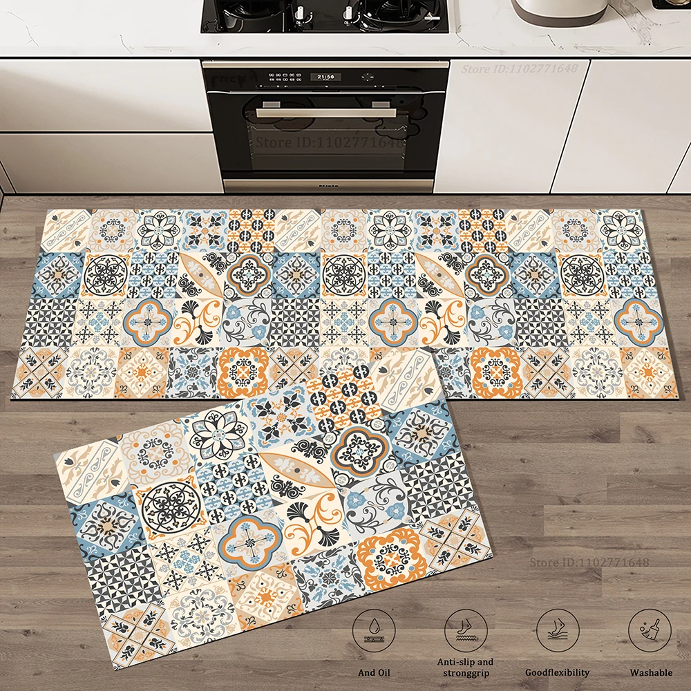 Retro Kitchen Non-Slip Mat Absorbent Bathroom Entrance Living Room Doormat Rug Heavy Duty Free-Shipping Quality Carpet Long Rugs