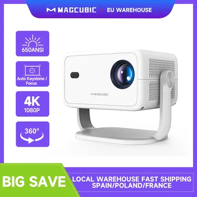 Magcubic 650ANSI L018 4K Heimprojektor Native 1080P Android 11 WiFi6 BT 5.2 Tragbarer Filmprojektor Image