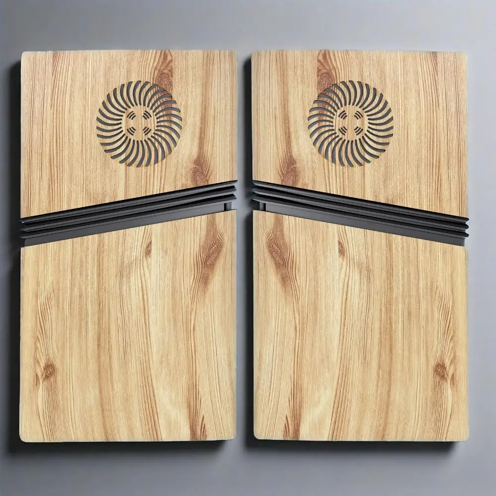 Holzmaserung Abdeckung kompatibel mit PS5 Pro Konsole Digital Edition Ersatz Frontplatte Backplate Shell Skin für Playstation5 Pro Image